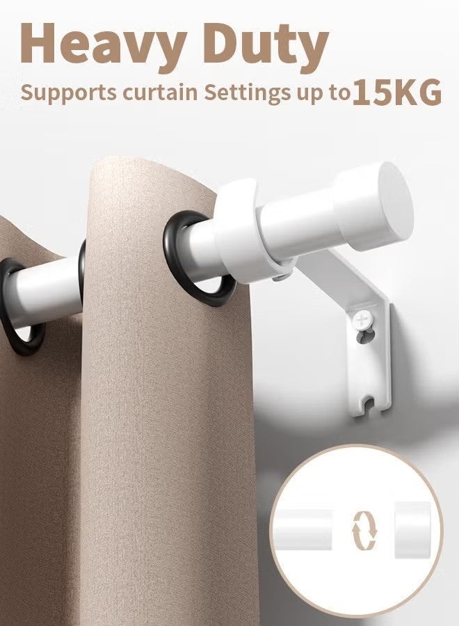 Beauenty Curtain Rod 18-45Inch Curtain Poles Set for Eyelet Curtains 25mm Diameter Splicing Heavy Duty Drapery Rods with Adjustable Brackets for Bedroom Living Room Office - Image 3